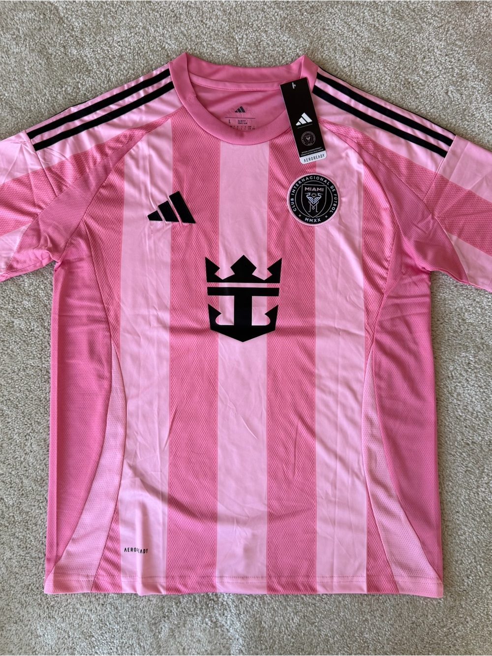 Messi #10 Adidas Pink Inter Miami Jersey with Black Accents
